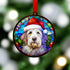 Bearded Collie in Santa Hat Suncatcher Decoration